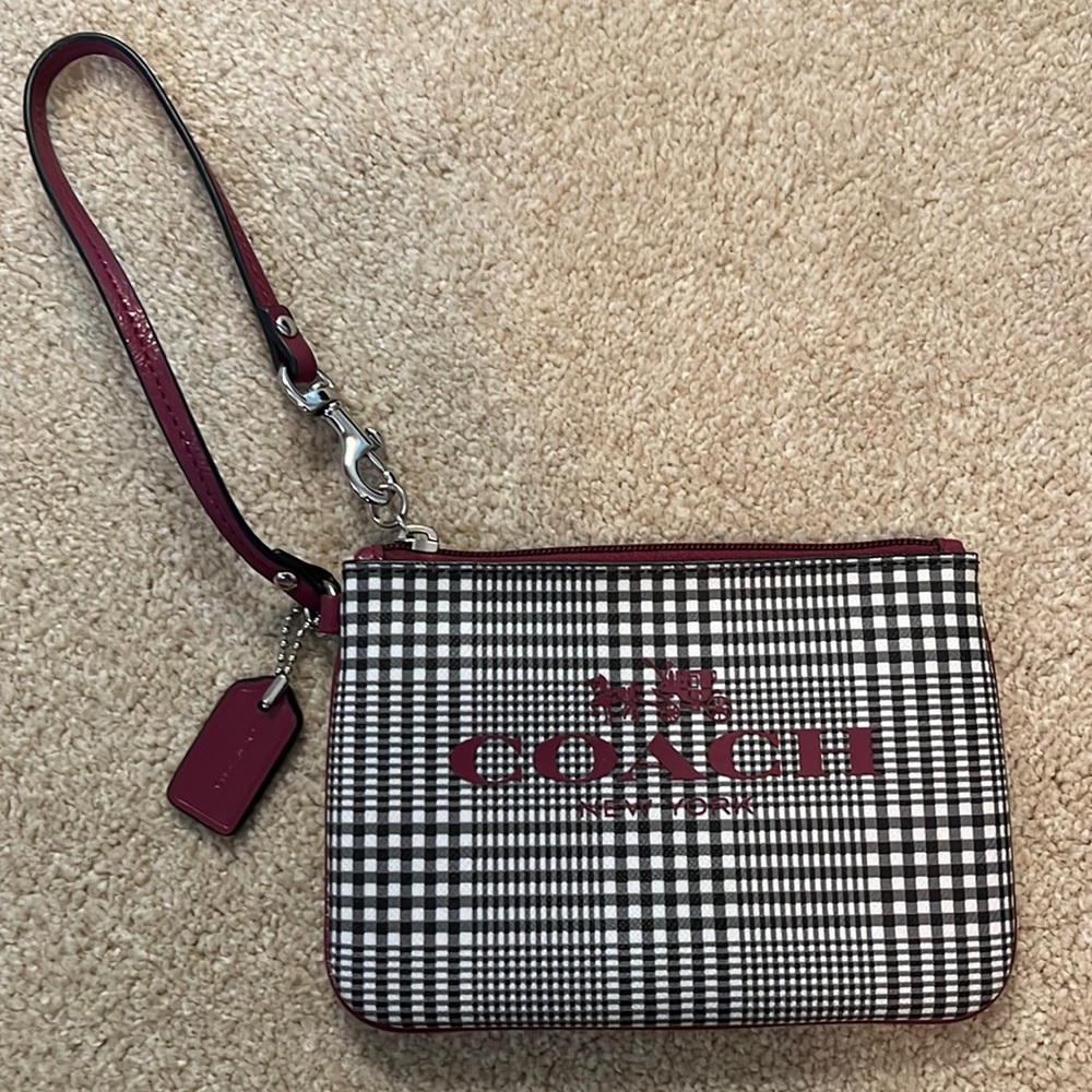 Plaid Coach wristlet